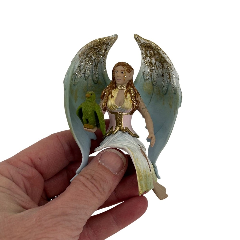 Schleich Bayala Fairy Elf Surah with Green Parrot Glitter Wings Fantasy  73527
